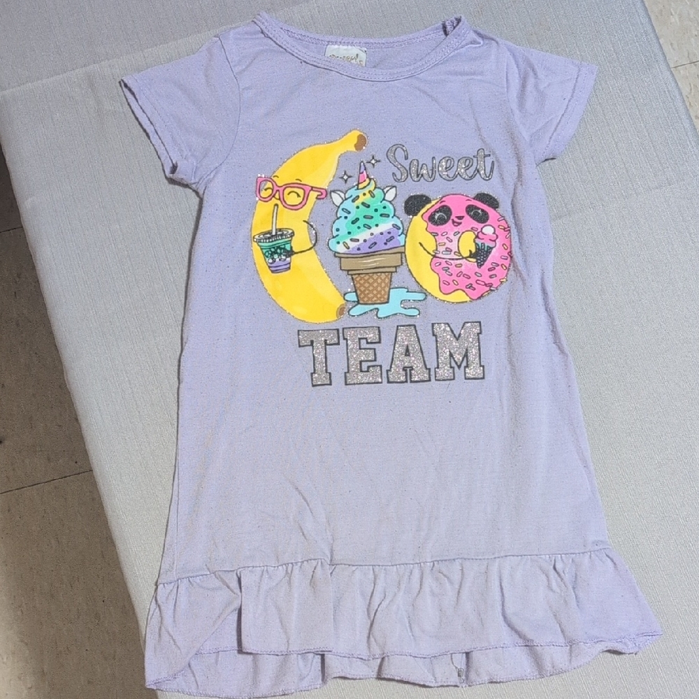 Sweet N Sassy Sweet Team Kids Pajamas Nightgown - Purple